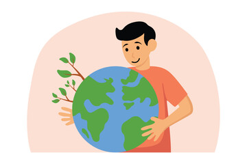 Happy Earth Day Flat Illustration