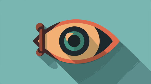 Icon with long shadow eye-patch. Flat design style