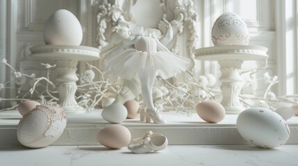 Russian ballet Easter eggs with tutus and ballet slippers