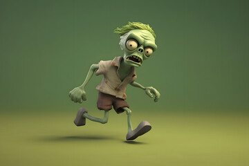 3d starving zombie character