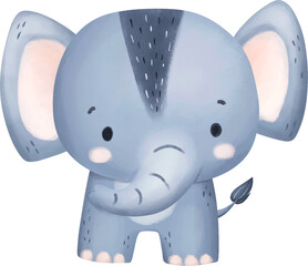 Watercolor Cute Elephant