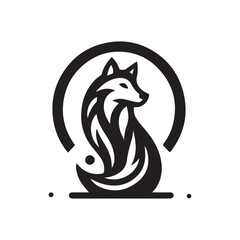 minimalist black and white wolf logo