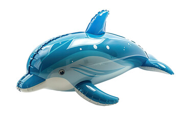 inflatable dolphin for swimming in the pool on a white background PNG - obrazy, fototapety, plakaty