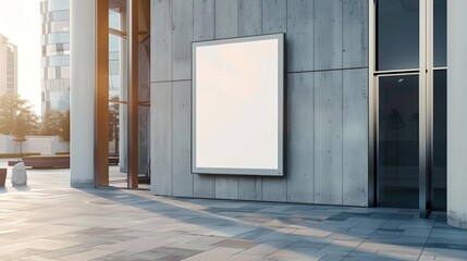 Customizable Digital Signage Screen Mockup in Modern Public Space, Blank Billboard Template for Advertising