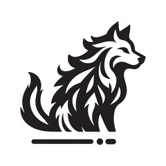 minimalist black and white wolf logo