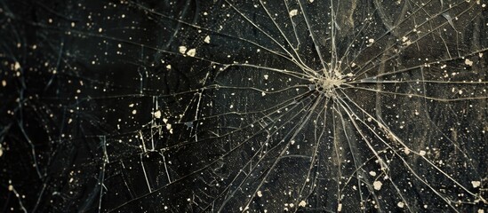 Broken umbrella glass on dark surface - obrazy, fototapety, plakaty