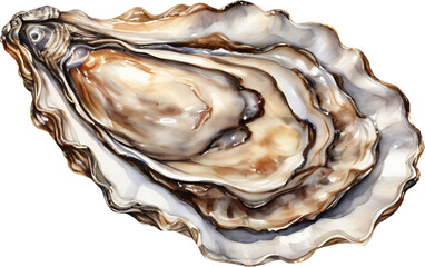 Oyster watercolor illustration