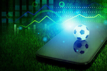 business graph of football marketing , online soccer sport betting , score and result analysis