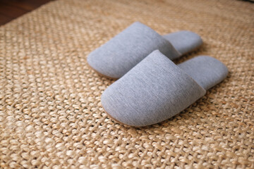 Fototapeta na wymiar Closeup of a pair of house slippers