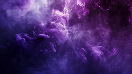 Eerie dark purple smoke billowing outwards from void, creating spooky Halloween backdrop with mysterious glowing effect - obrazy, fototapety, plakaty