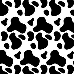 Black cow print pattern animal seamless. Cow skin abstract for printing, cutting, and crafts Ideal for mugs, stickers, stencils, web, cover, wall stickers, home decorate and more.