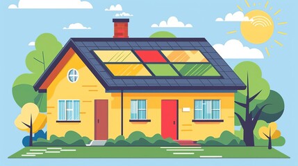 Obraz na płótnie Canvas Energy efficiency rating, energy-efficient building, home energy audit, vector illustration