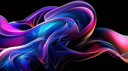 colorful smoke shape swirls on a black background