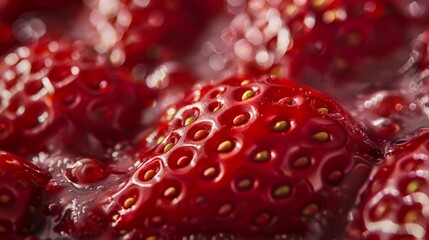 Macro photo of strawberry texture