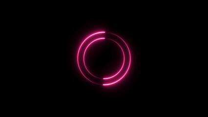 Neon circle background. Vector illustration.