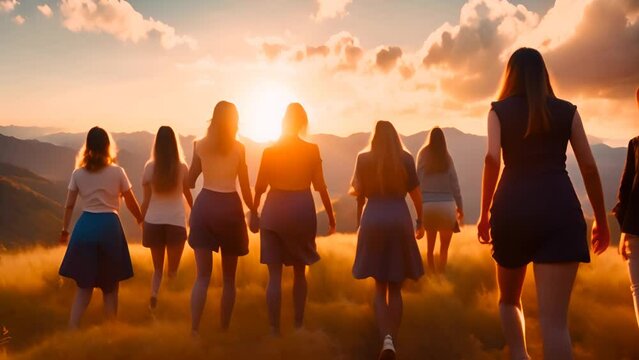 People Excited exploring nature Generative AI