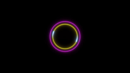 Neon circle background. Vector illustration.