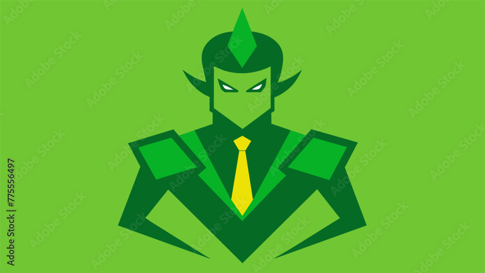 Poster a sharp green for conscientiousness with a sharp organized appearance and efficient mannerisms symbo