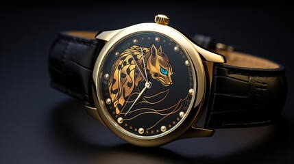 Elegant wristwatch fashion accessory accurate time luxury modern design  - obrazy, fototapety, plakaty