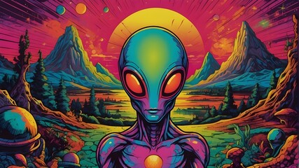 acide color party style ps ychedelic halluci nogenic alien