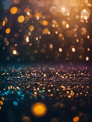 abstract glow spark light yellow cinematic blurry portrait bokeh background