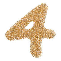Gold glitter number 4