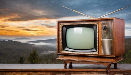Old-Fashioned Traditional TV Set" beautiful background