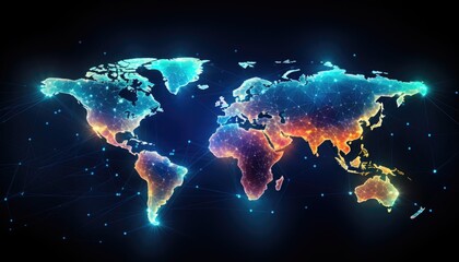 Internet World Wide Web Abstract Map Background