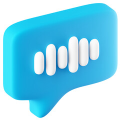 3D Icon Voice Message Illustration