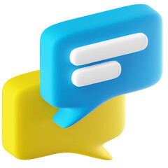 3D Icon Chat Box Illustration