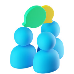 3D Icon Group Chat Illustration