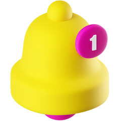 3D Icon Notification Bell Illustration