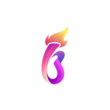 Touch logo with letter B logo combination, 3d colorful