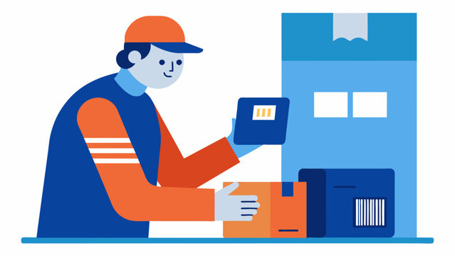 A closeup of a worker scanning a barcode on a package demonstrating streamlined supply chain management and reduced transportation times.