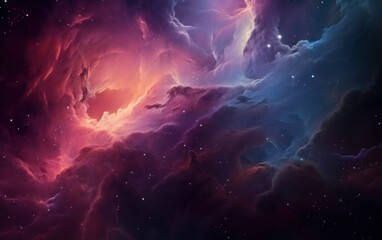 Starry nebula with vibrant colors - obrazy, fototapety, plakaty
