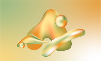Holo liquid abstract 3D shapes
