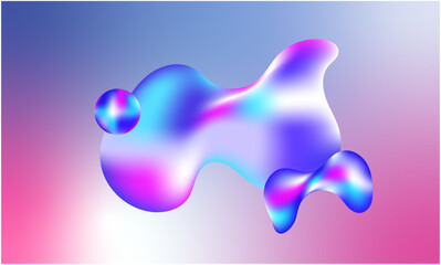 Holo liquid abstract 3D shapes