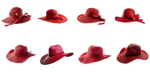  red beach hat isolated on a white background