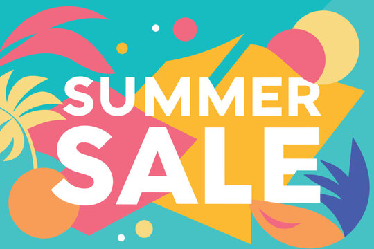 Abstract Summer Sale vector Background, Colorful Summer background layout banner design