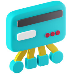3D Icon Atm Netwrok Illustration