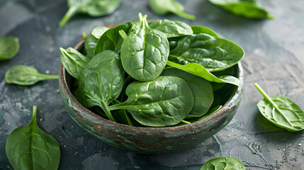 Fresh Spinach Leaves Bowl

