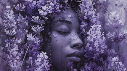 In the labyrinth of memory, hues of lavender and ebony converge, painting a portrait of nostalgia.