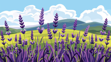 Lavender plant vector flat icon Flat design of arom