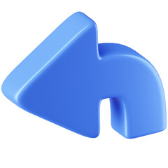 3D Icon Curved Arrow Left Illustration