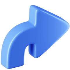 3D Icon Curved Arrow Right Illustration