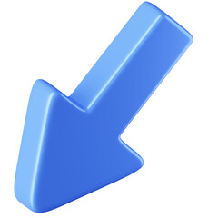  3D Icon Diagonal Arrow Down-Left Illustration