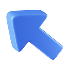 3D Icon Diagonal Arrow Up-Left Illustration