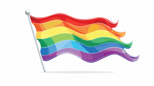 LGBTQ pride rainbow flag icon Multicolored flag blo