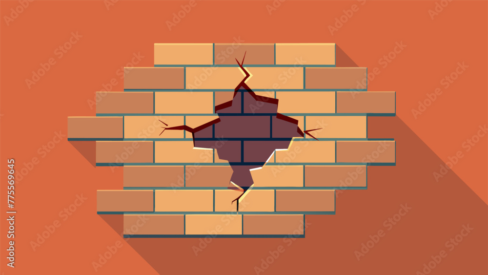 Poster a brick wall with a small crack signifying the vulnerability and potential for connection if one is 