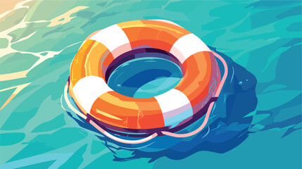 Lifebuoy icon. Vector inflatable circle for swimmin - obrazy, fototapety, plakaty